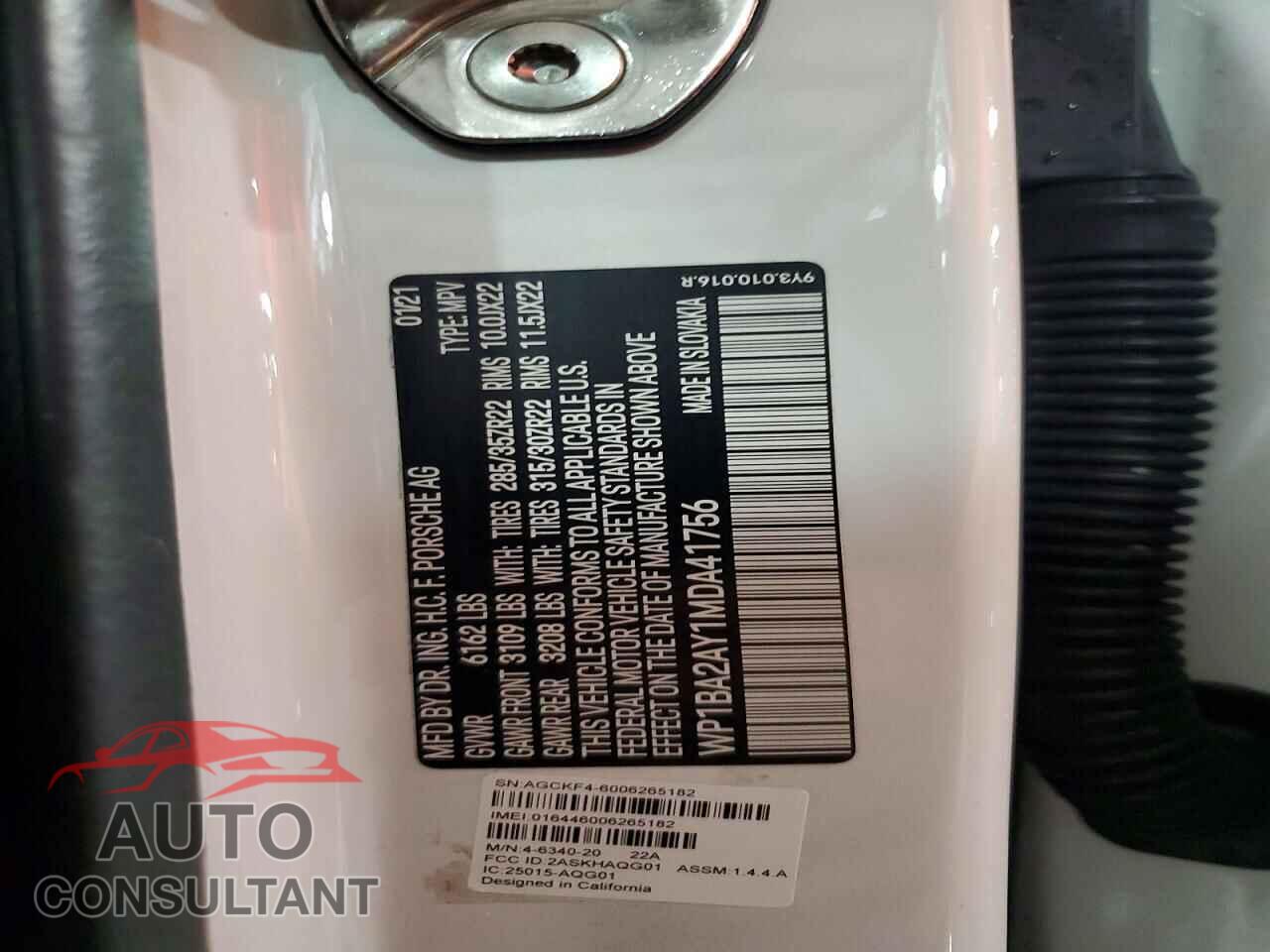 PORSCHE CAYENNE 2021 - WP1BA2AY1MDA41756