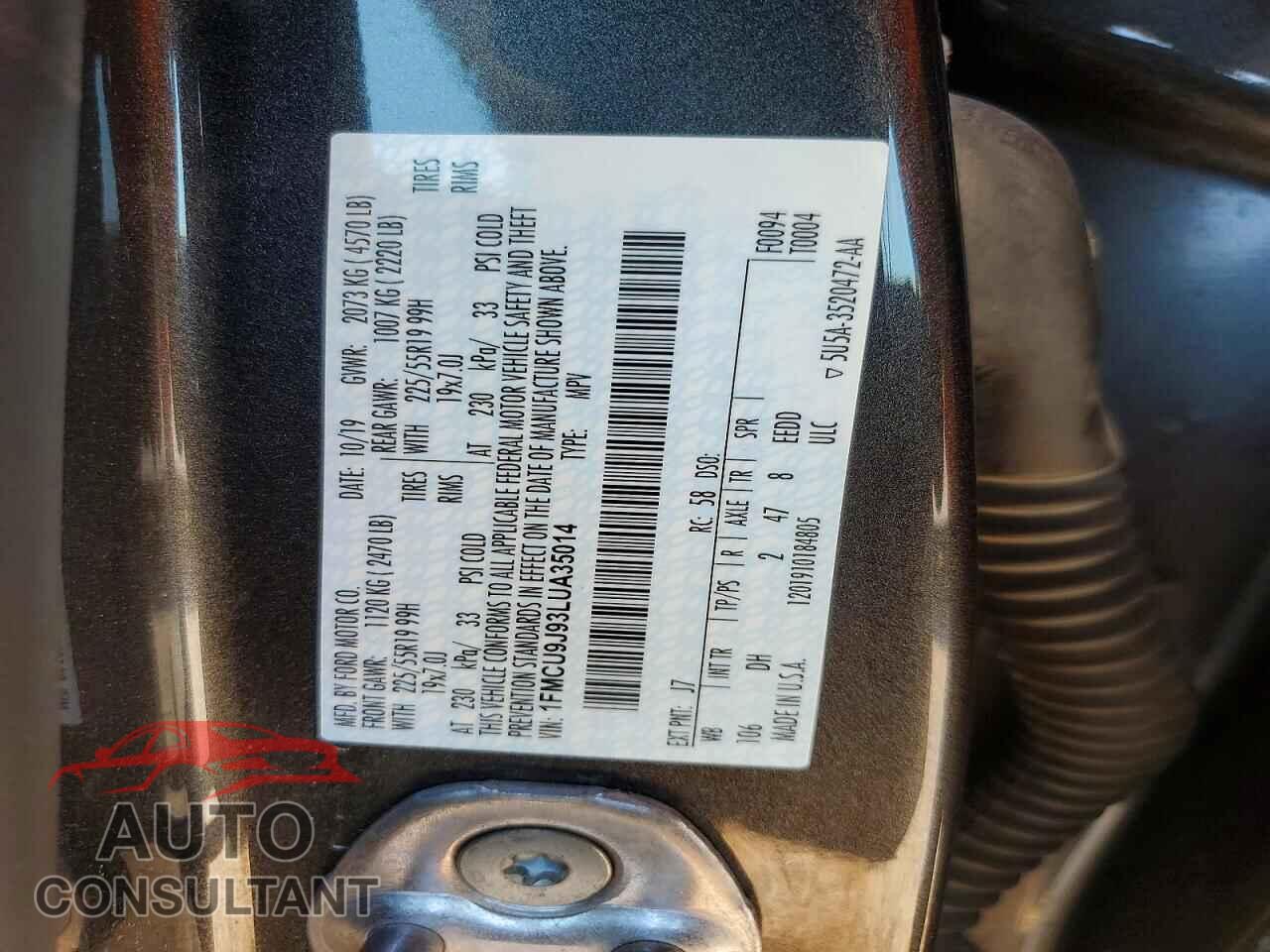 FORD ESCAPE 2020 - 1FMCU9J93LUA35014