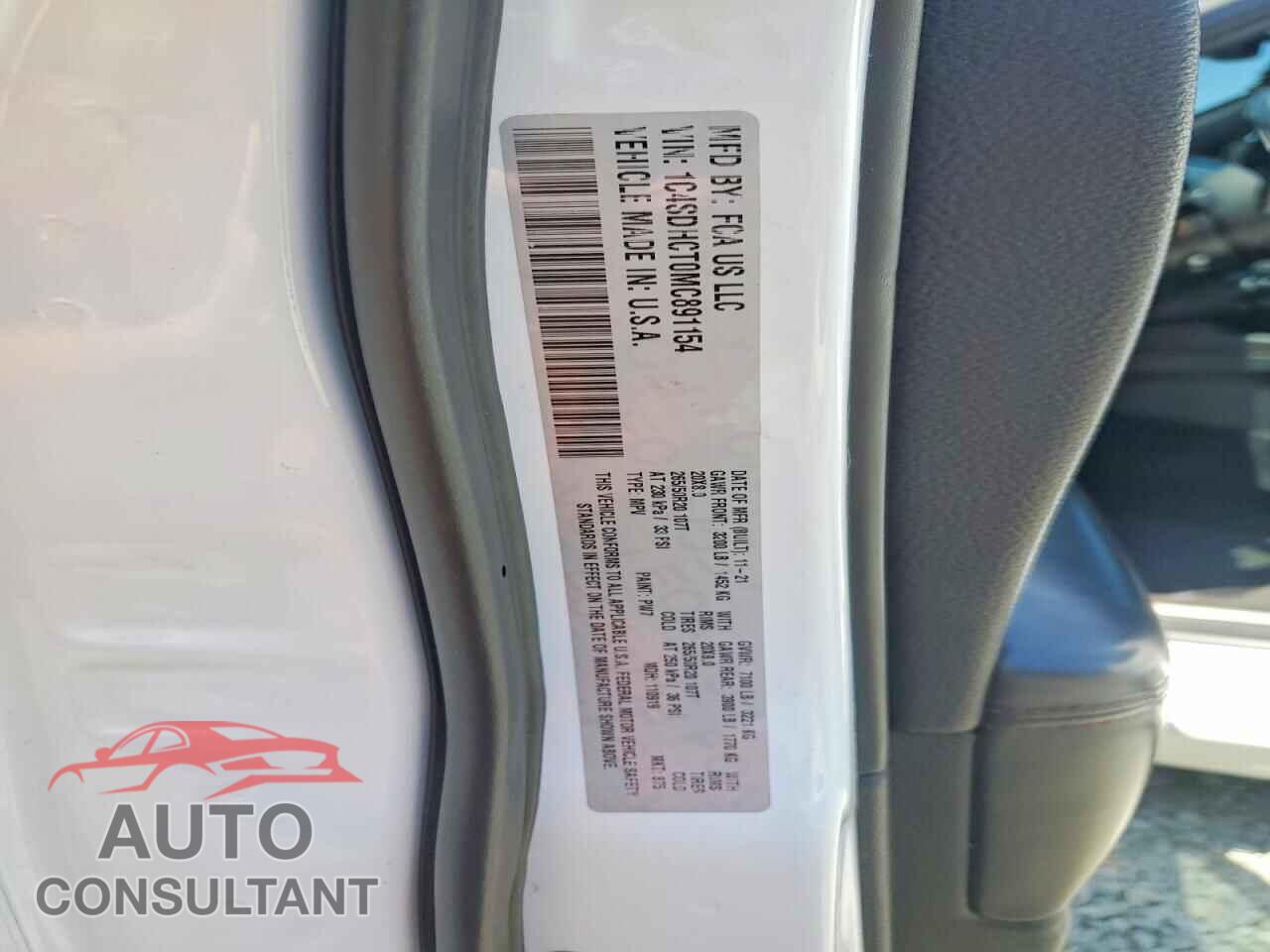 DODGE DURANGO 2021 - 1C4SDHCT0MC891154