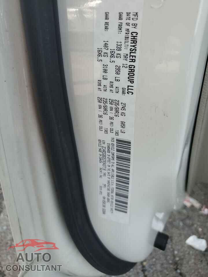DODGE CARAVAN 2012 - 2C4RDGBG5CR343718