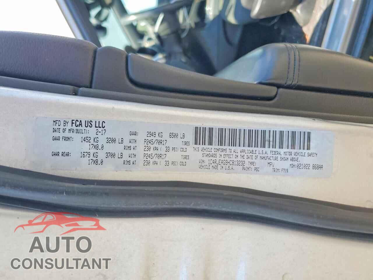 JEEP CHEROKEE 2017 - 1C4RJEAG9HC813232
