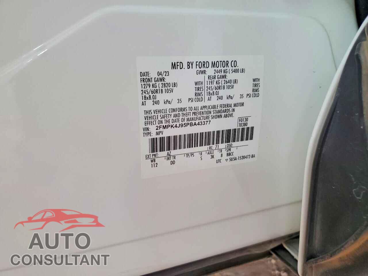 FORD EDGE 2023 - 2FMPK4J95PBA43377