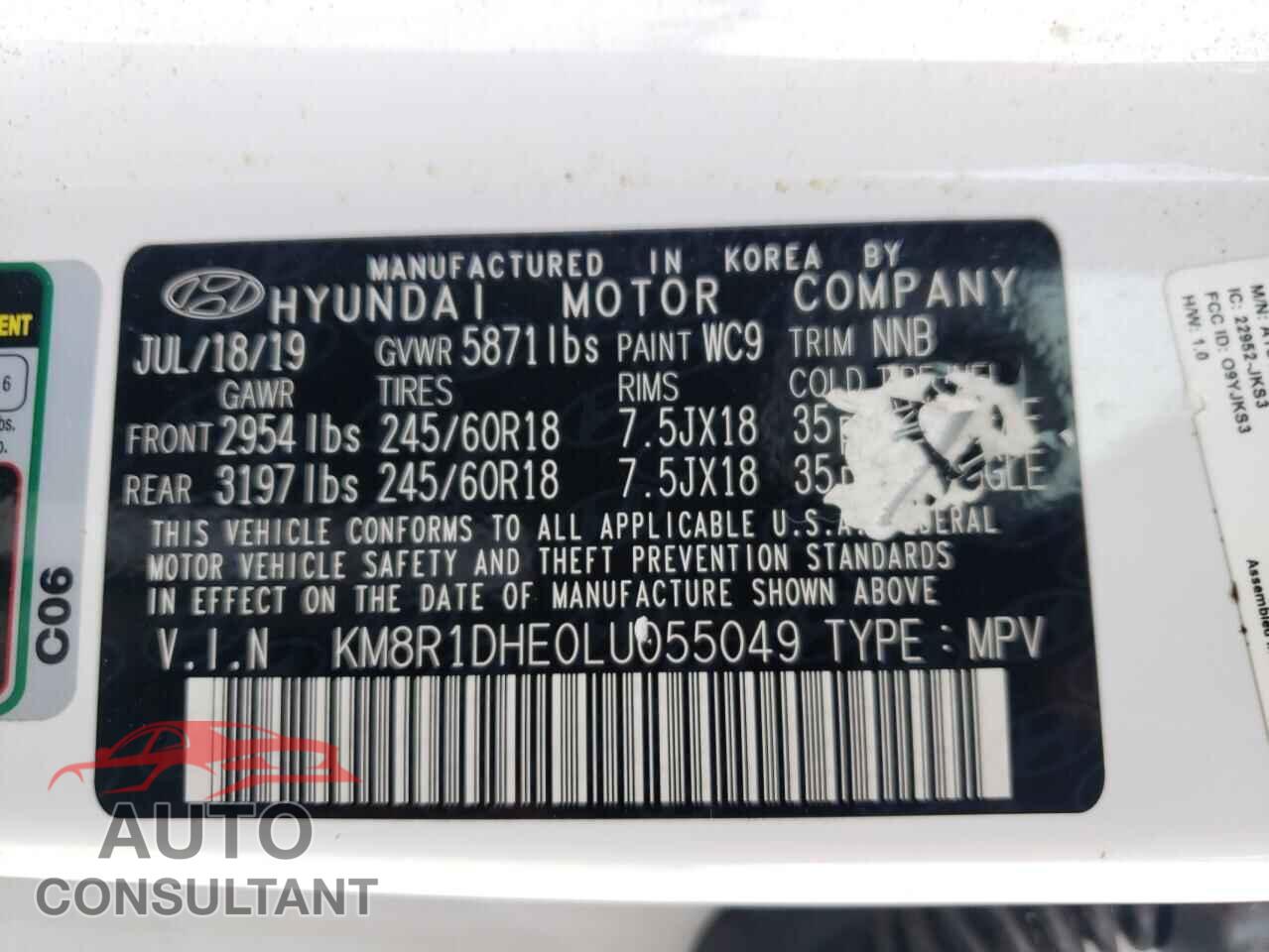 HYUNDAI PALISADE 2020 - KM8R1DHE0LU055049