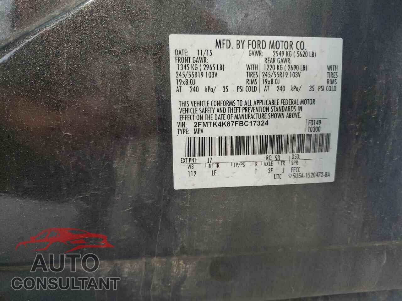 FORD EDGE 2015 - 2FMTK4K87FBC17324
