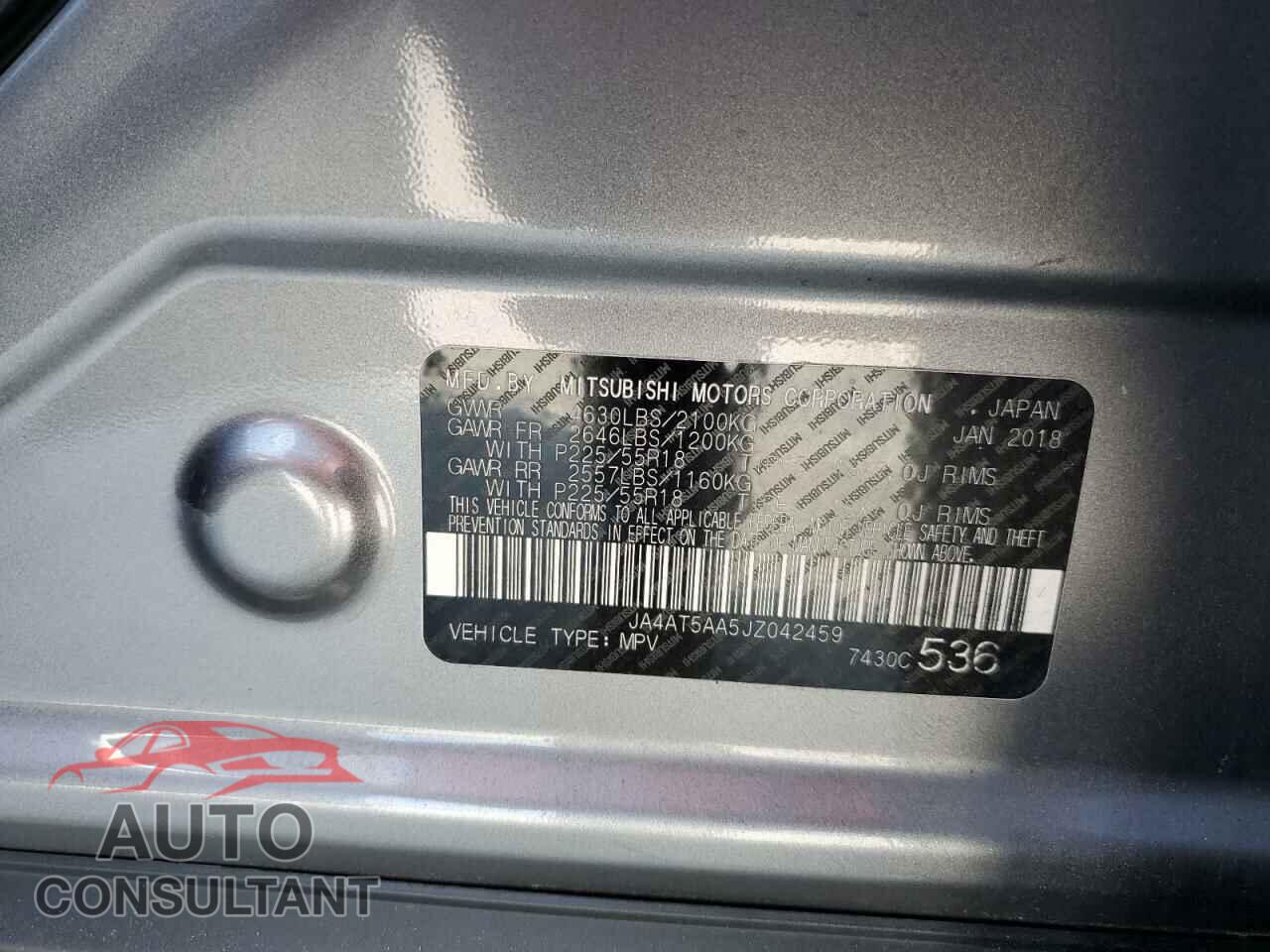 MITSUBISHI ECLIPSE 2018 - JA4AT5AA5JZ042459