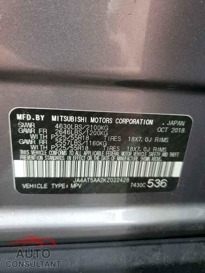 MITSUBISHI ECLIPSE 2019 - JA4AT5AA2KZ022428
