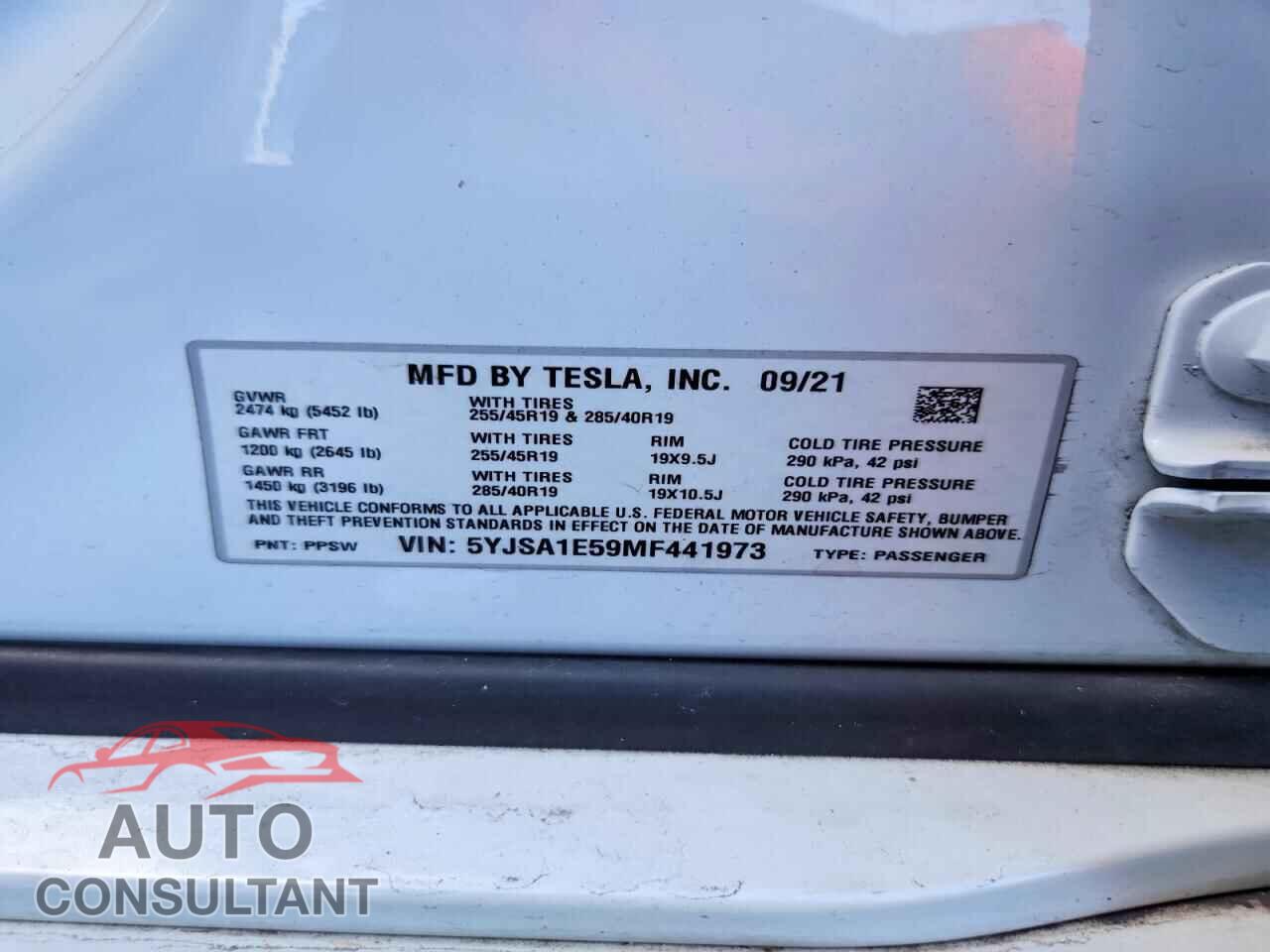 TESLA MODEL S 2021 - 5YJSA1E59MF441973