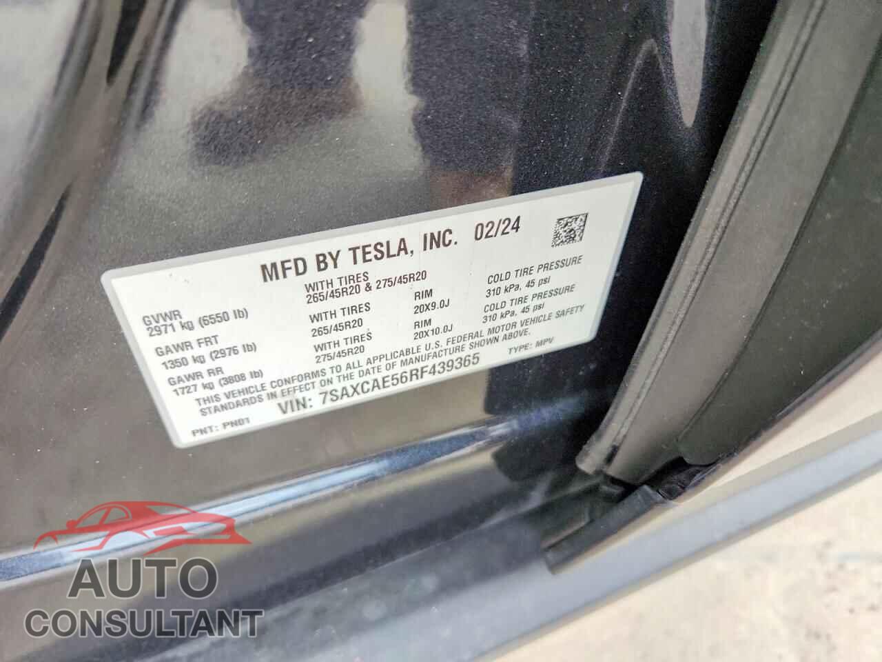TESLA MODEL X 2024 - 7SAXCAE56RF439365