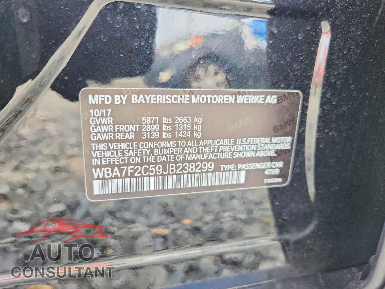 BMW 7 SERIES 2018 - WBA7F2C59JB238299
