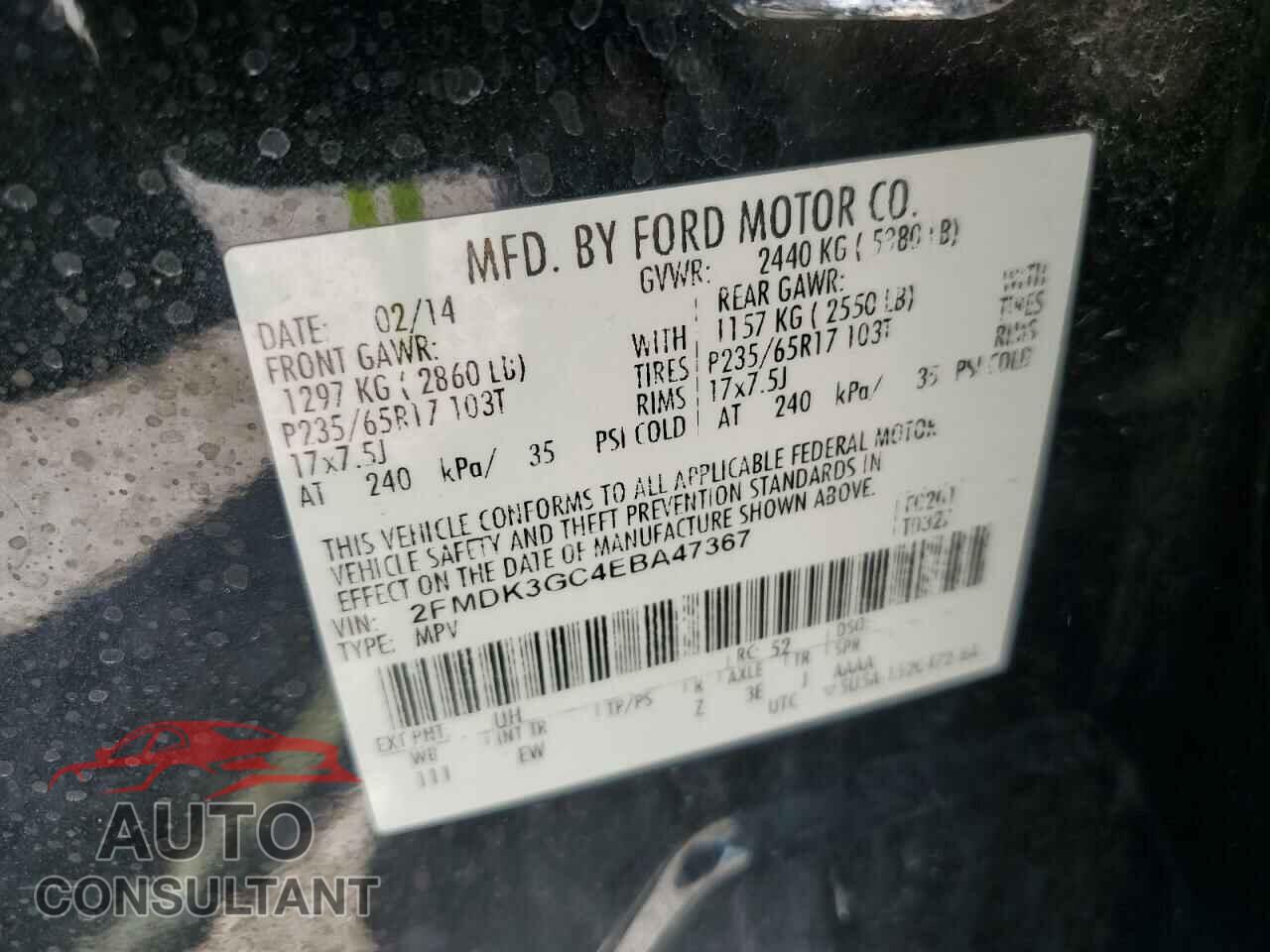 FORD EDGE 2014 - 2FMDK3GC4EBA47367