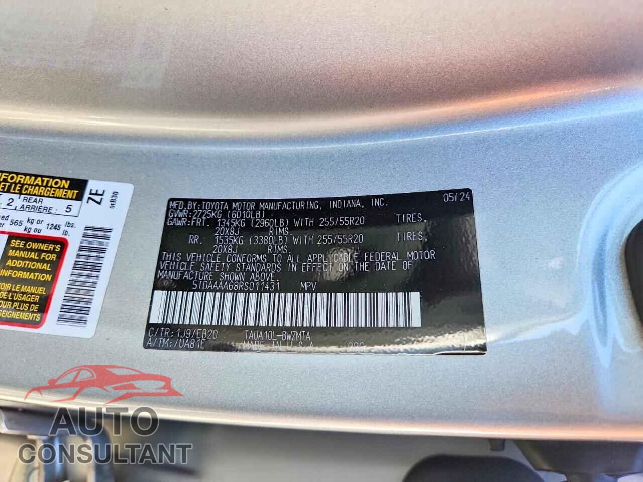 LEXUS UNKNOWN 2024 - 5TDAAAA68RS011431