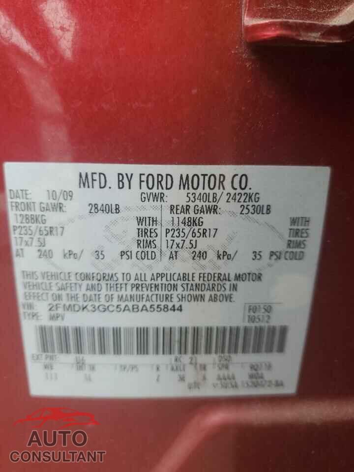 FORD EDGE 2010 - 2FMDK3GC5ABA55844