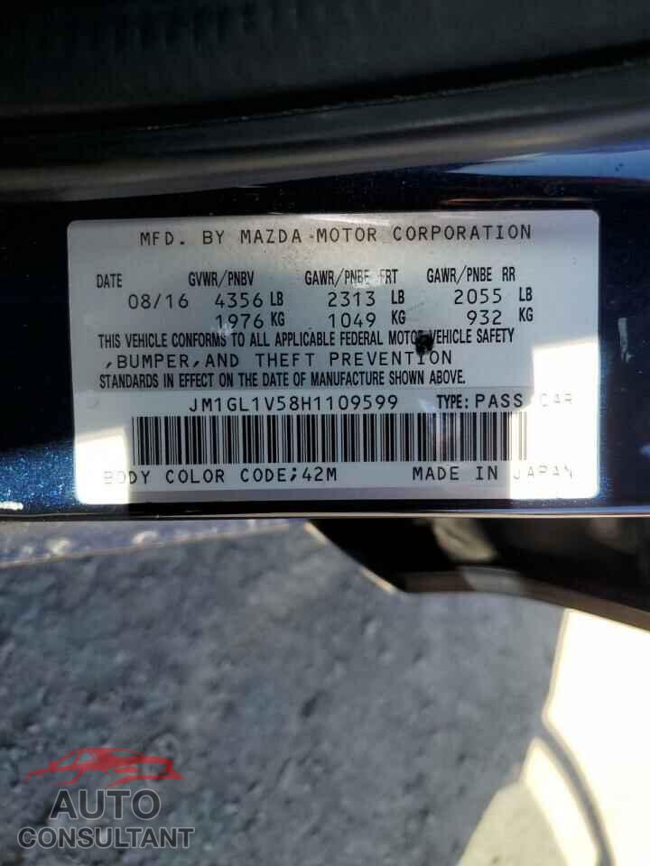 MAZDA 6 2017 - JM1GL1V58H1109599