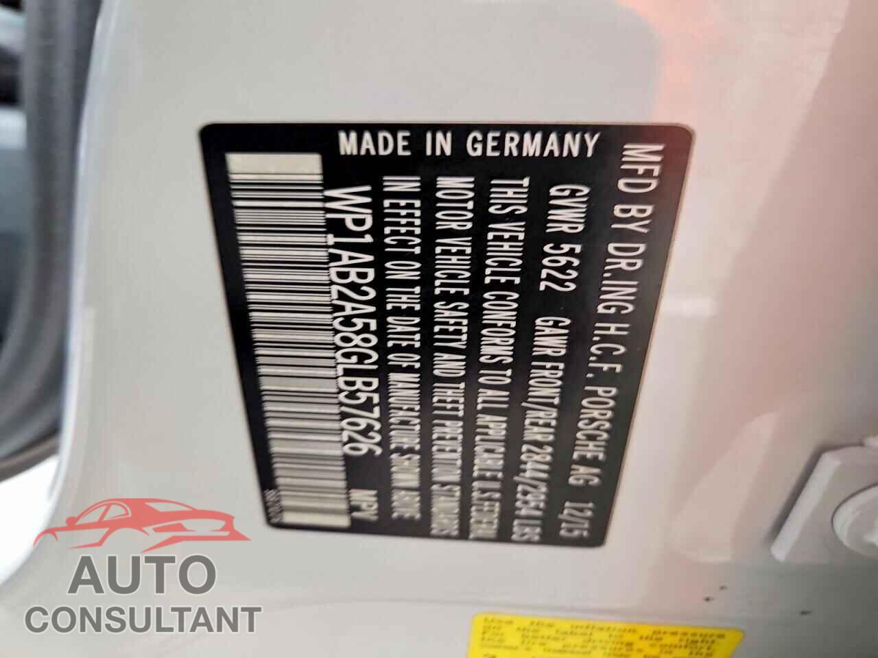 PORSCHE MACAN 2016 - WP1AB2A58GLB57626