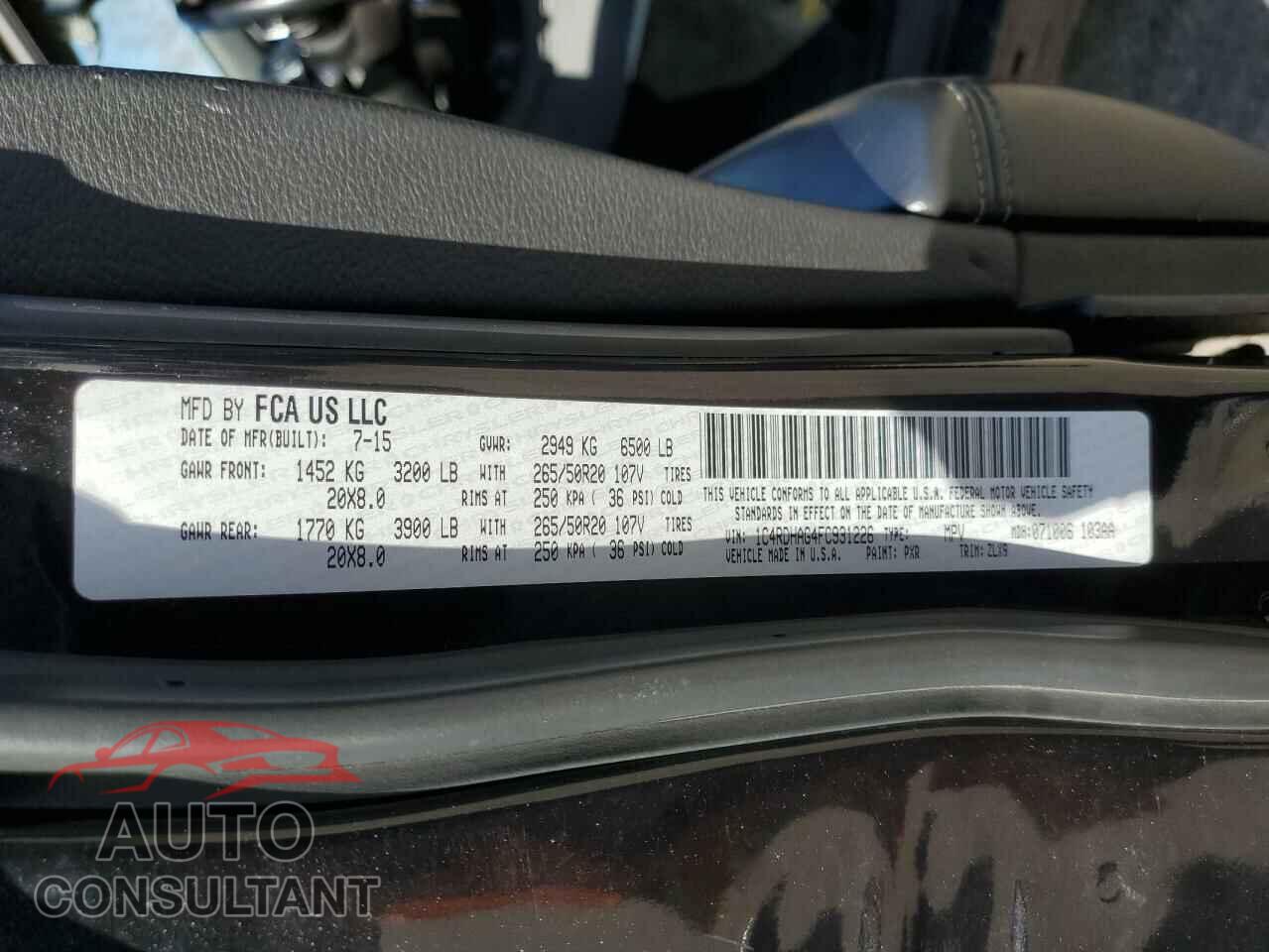 DODGE DURANGO 2015 - 1C4RDHAG4FC931226