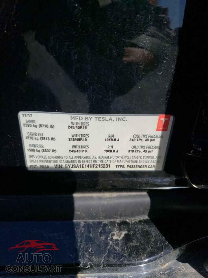 TESLA MODEL S 2017 - 5YJSA1E14HF215231