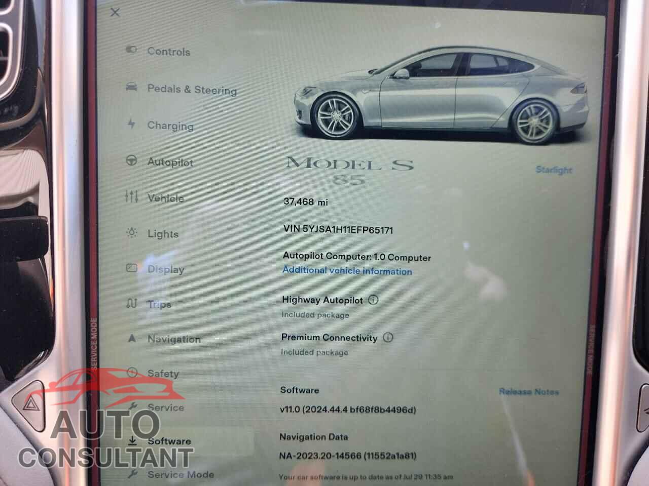 TESLA MODEL S 2014 - 5YJSA1H11EFP65171