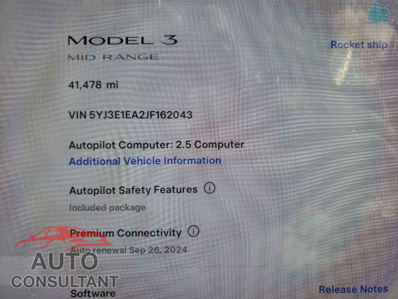 TESLA MODEL 3 2018 - 5YJ3E1EA2JF162043