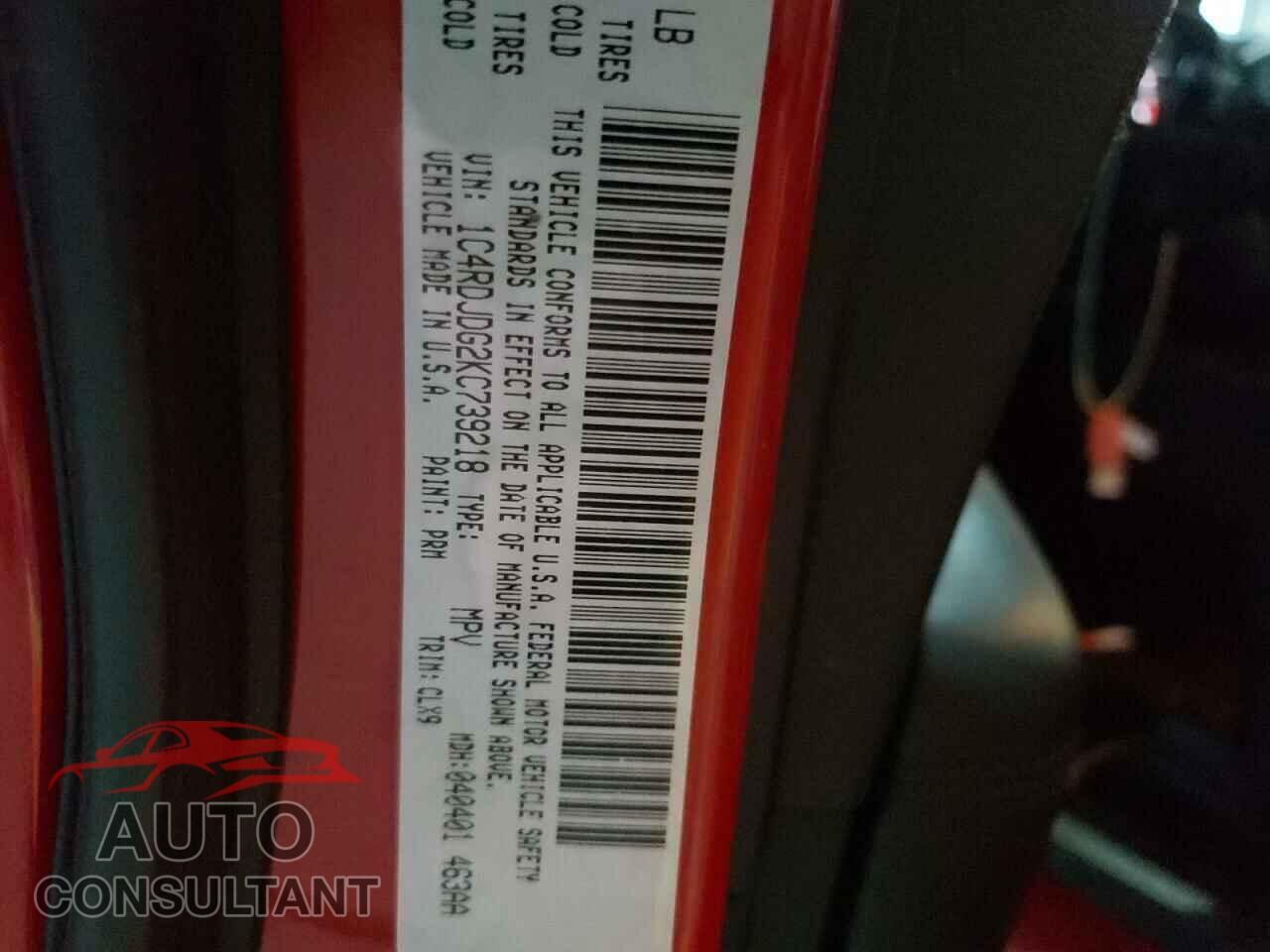 DODGE DURANGO 2019 - 1C4RDJDG2KC739218