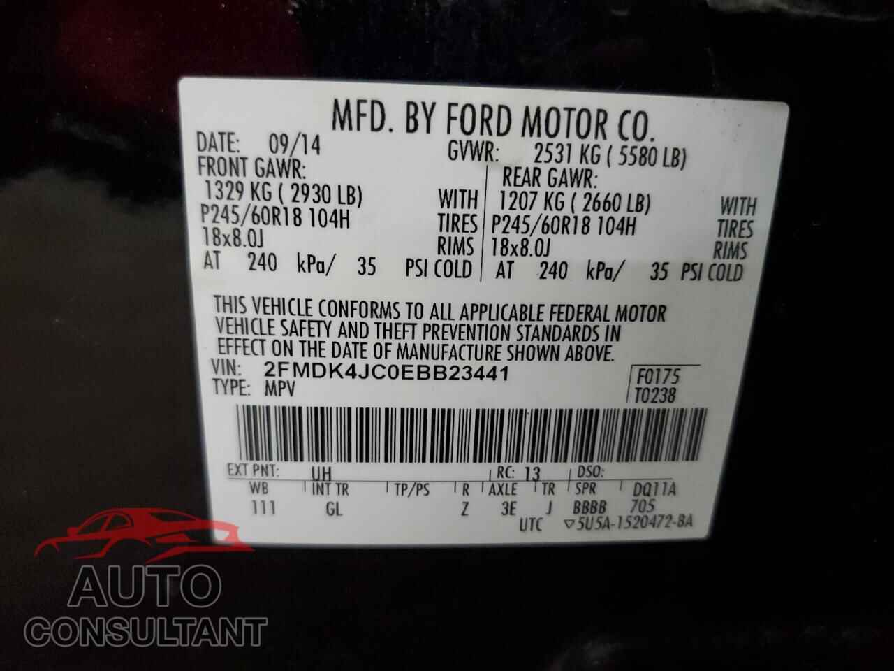 FORD EDGE 2014 - 2FMDK4JC0EBB23441