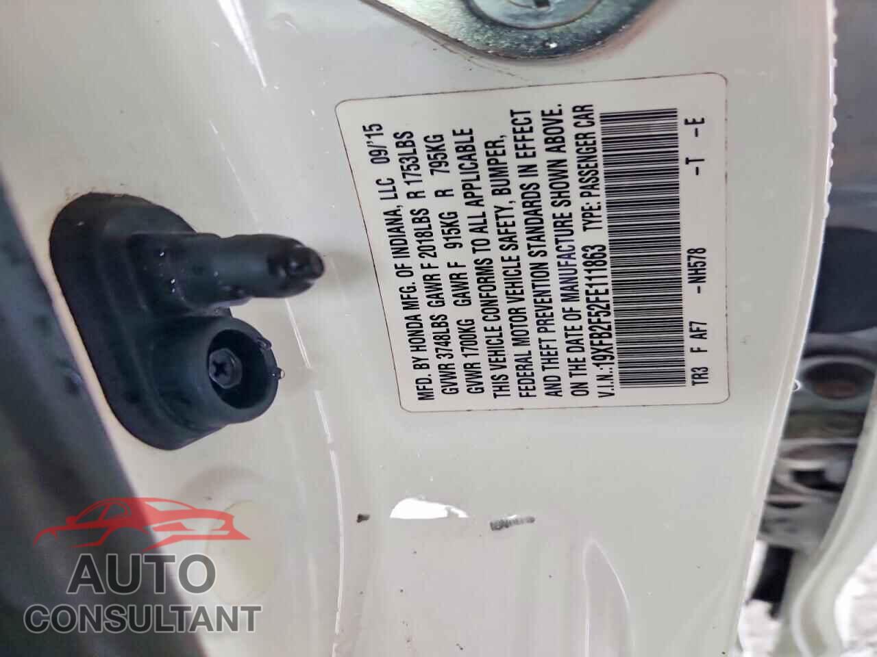 HONDA CIVIC 2015 - 19XFB2F52FE111863