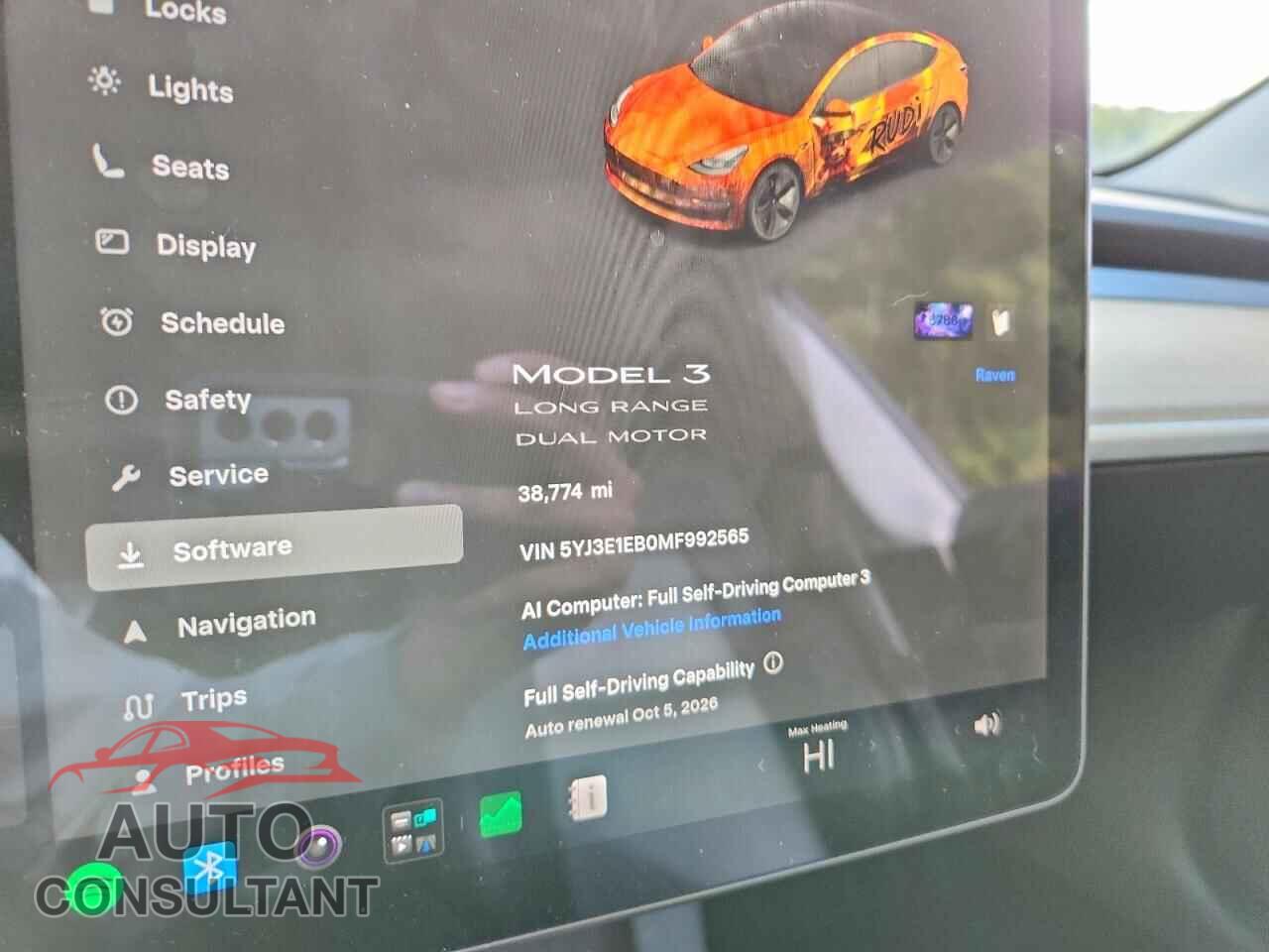 TESLA MODEL 3 2021 - 5YJ3E1EB0MF992565