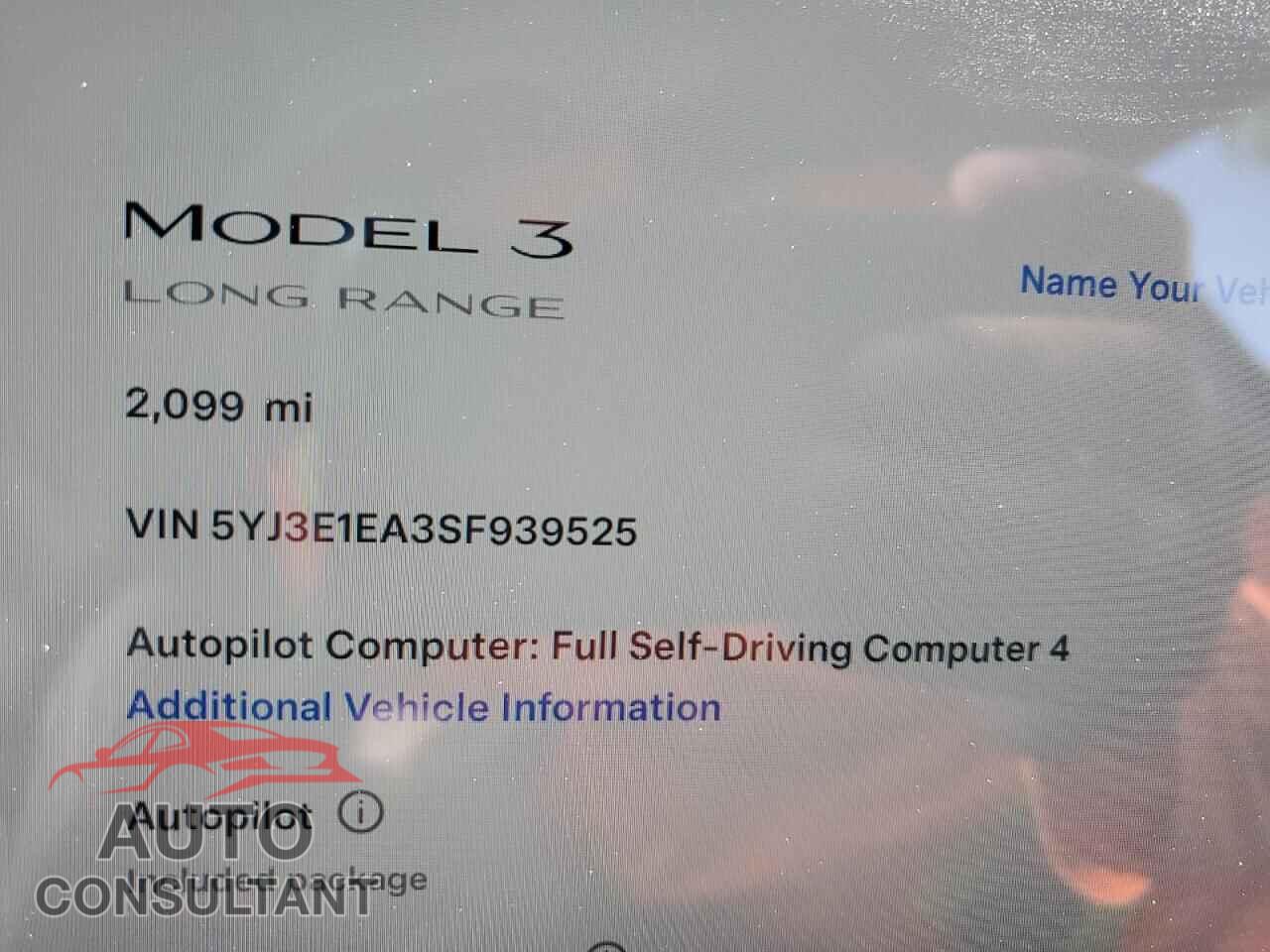 TESLA MODEL 3 2025 - 5YJ3E1EA3SF939525