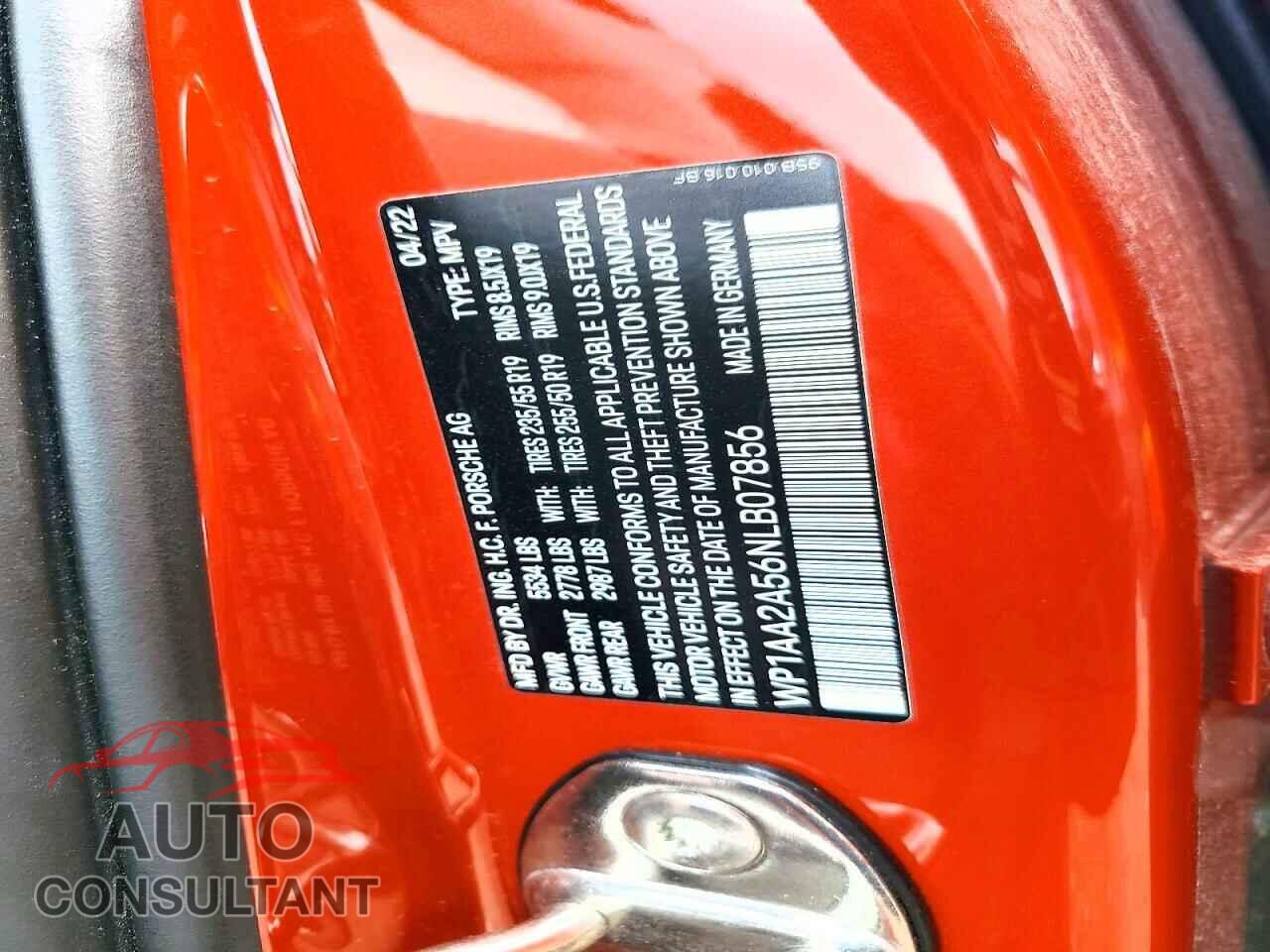 PORSCHE MACAN 2022 - WP1AA2A56NLB07856
