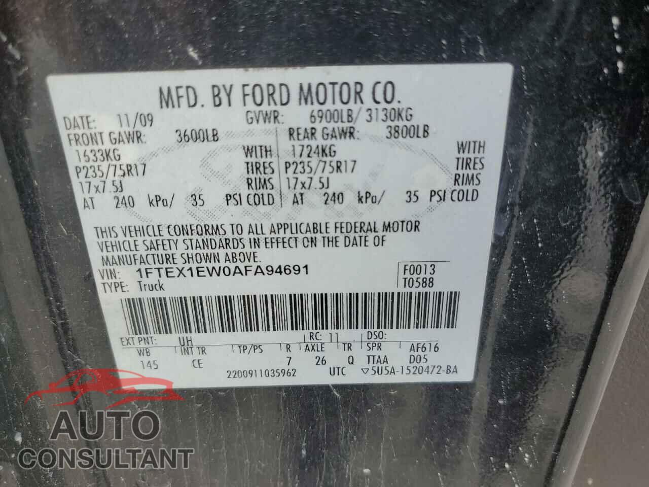 FORD F-150 2010 - 1FTEX1EW0AFA94691