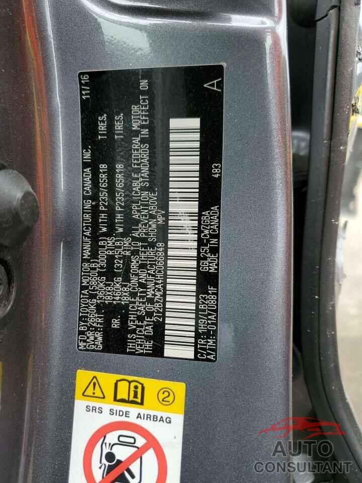 LEXUS RX350 2017 - 2T2BZMCA4HC066848