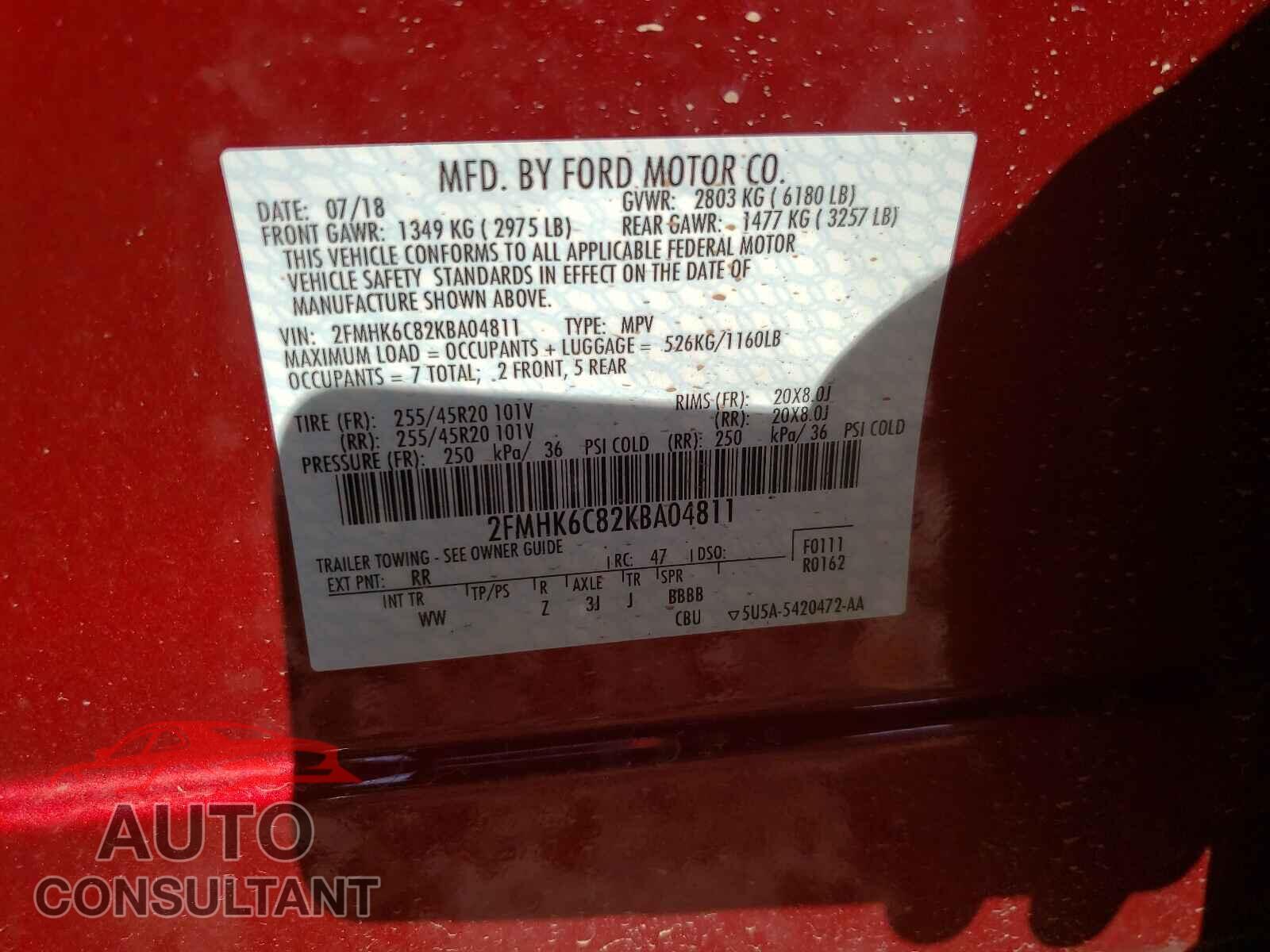 FORD FLEX 2019 - 2FMHK6C82KBA04811