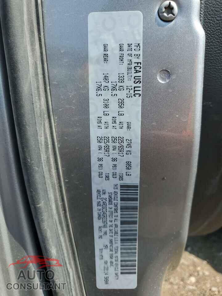 DODGE CARAVAN 2016 - 2C4RDGCG4GR226748