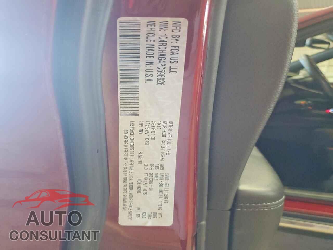 DODGE DURANGO 2023 - 1C4RDHAG4PC596826