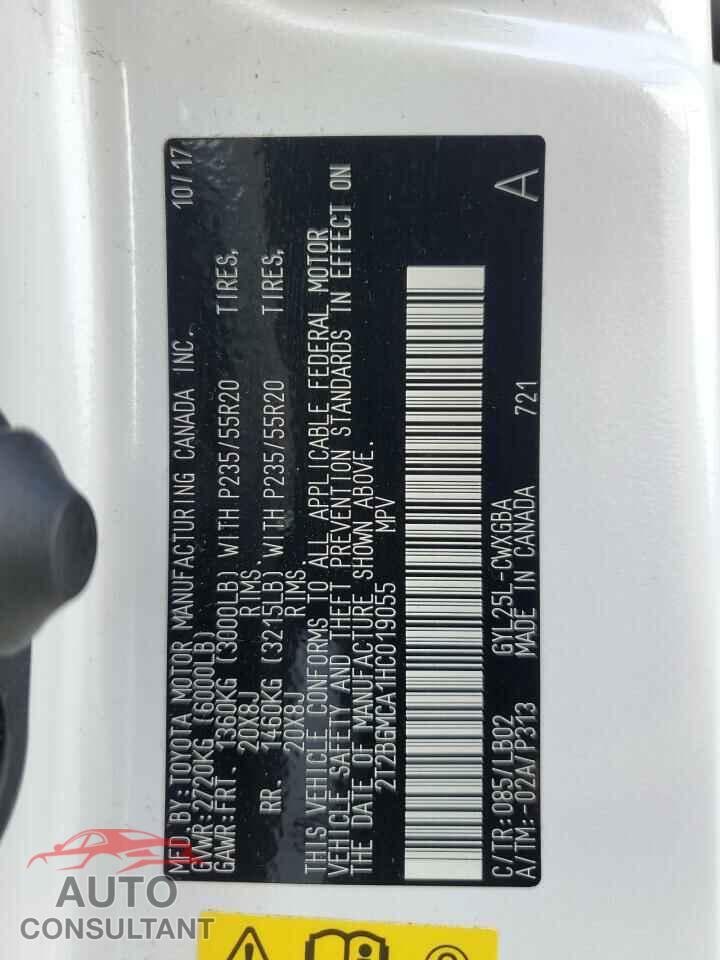 LEXUS RX450 2017 - 2T2BGMCA1HC019055