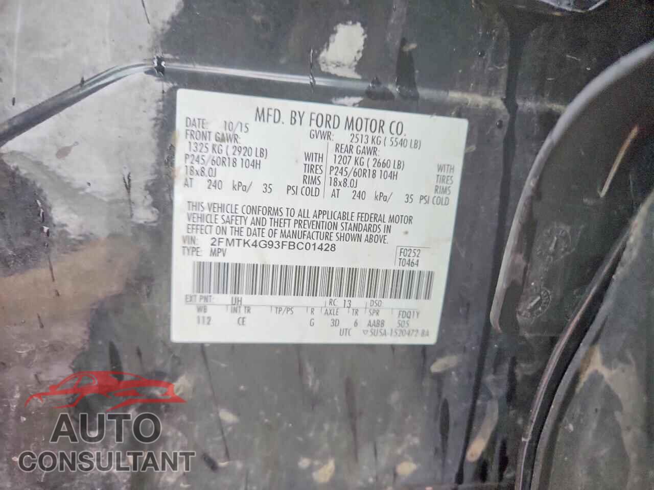 FORD EDGE 2015 - 2FMTK4G93FBC01428