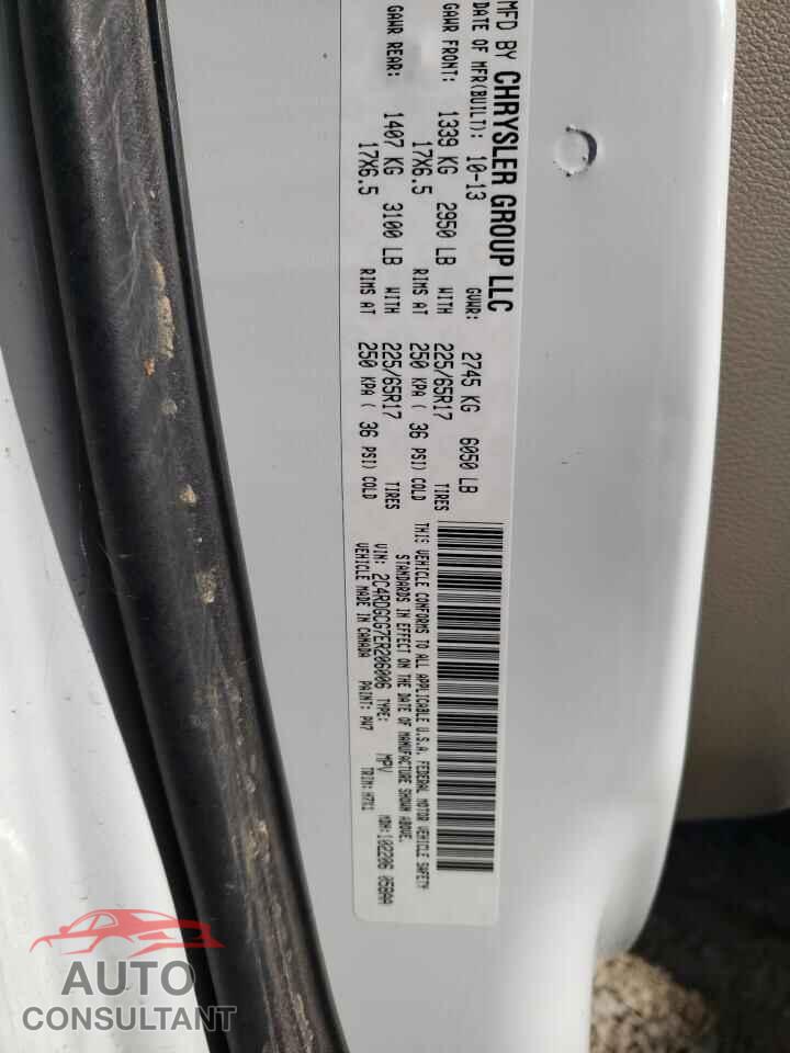 DODGE CARAVAN 2014 - 2C4RDGCG7ER206006