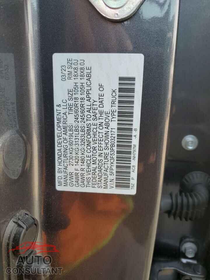 HONDA RIDGELINE 2023 - 5FPYK3F53PB032171