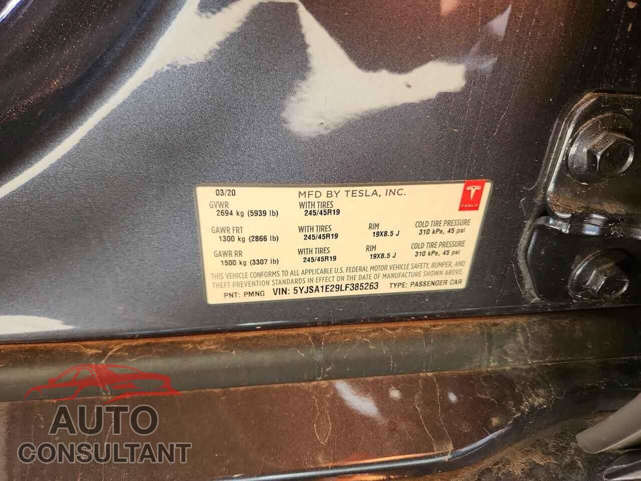 TESLA MODEL S 2020 - 5YJSA1E29LF385263