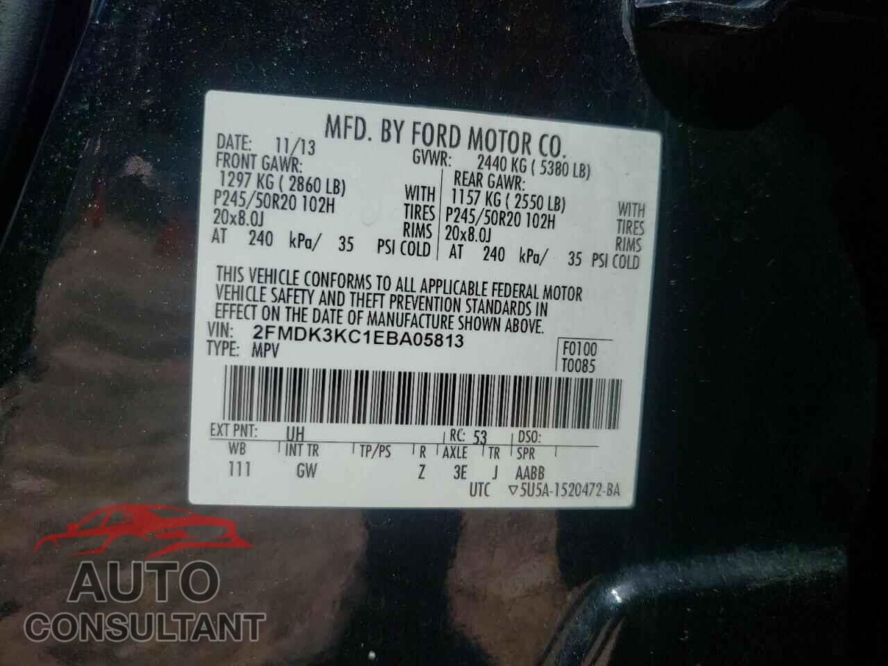 FORD EDGE 2014 - 2FMDK3KC1EBA05813