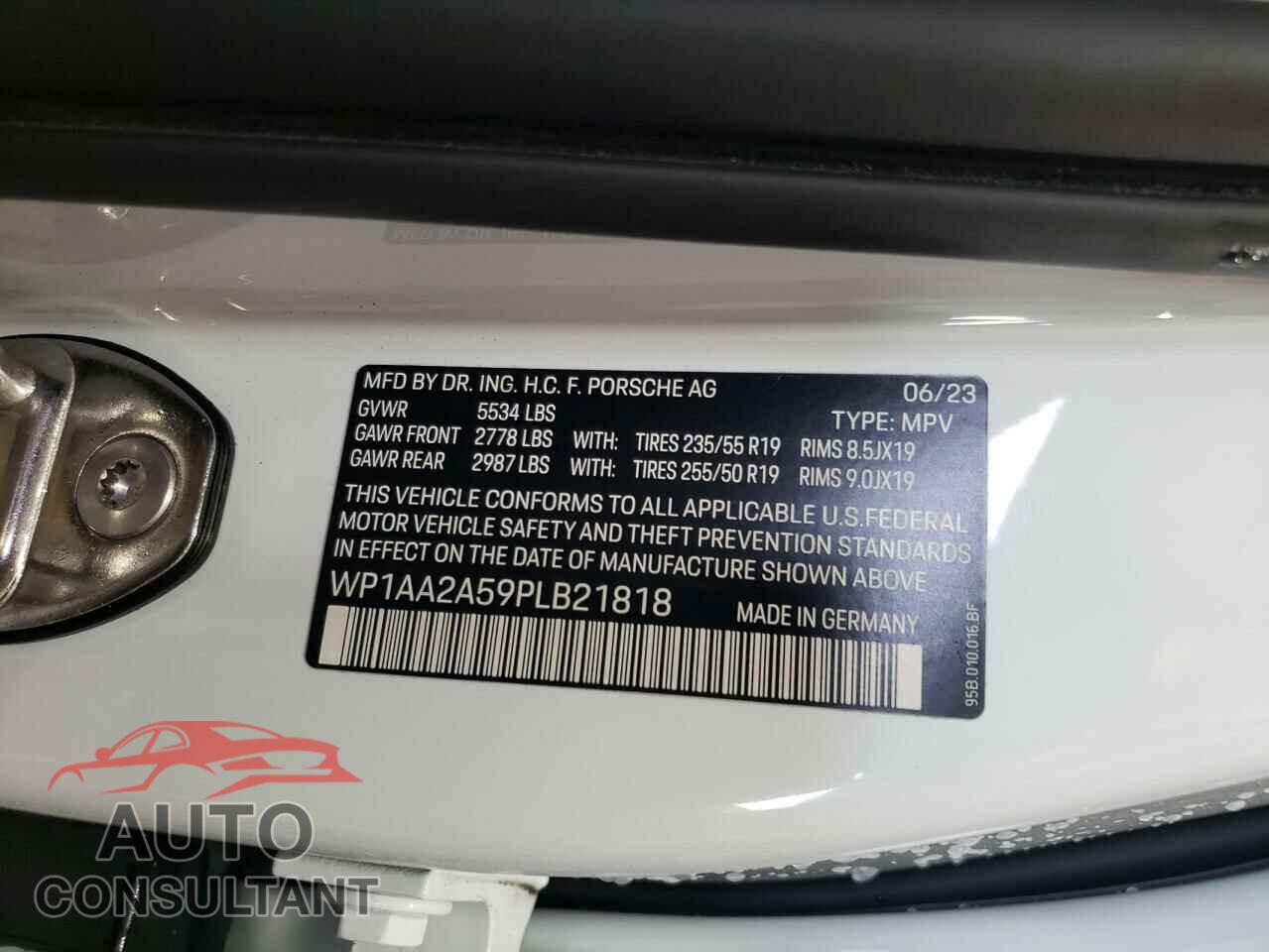 PORSCHE MACAN BASE 2023 - WP1AA2A59PLB21818