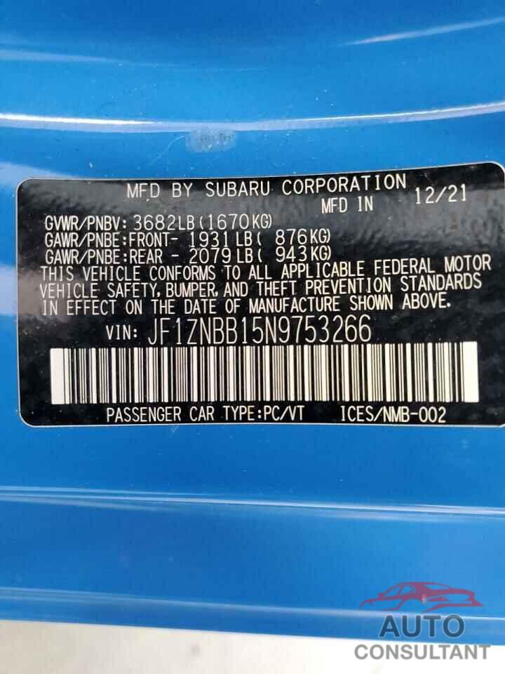 TOYOTA GR 86 2022 - JF1ZNBB15N9753266