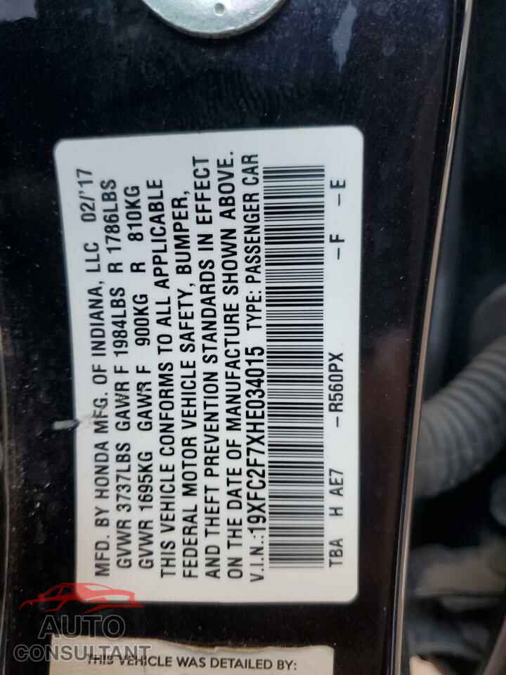 HONDA CIVIC 2017 - 19XFC2F7XHE034015