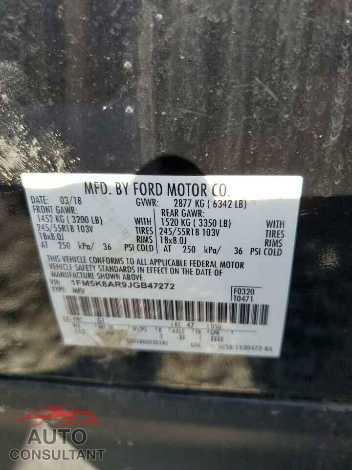 FORD EXPLORER 2018 - 1FM5K8AR9JGB47272