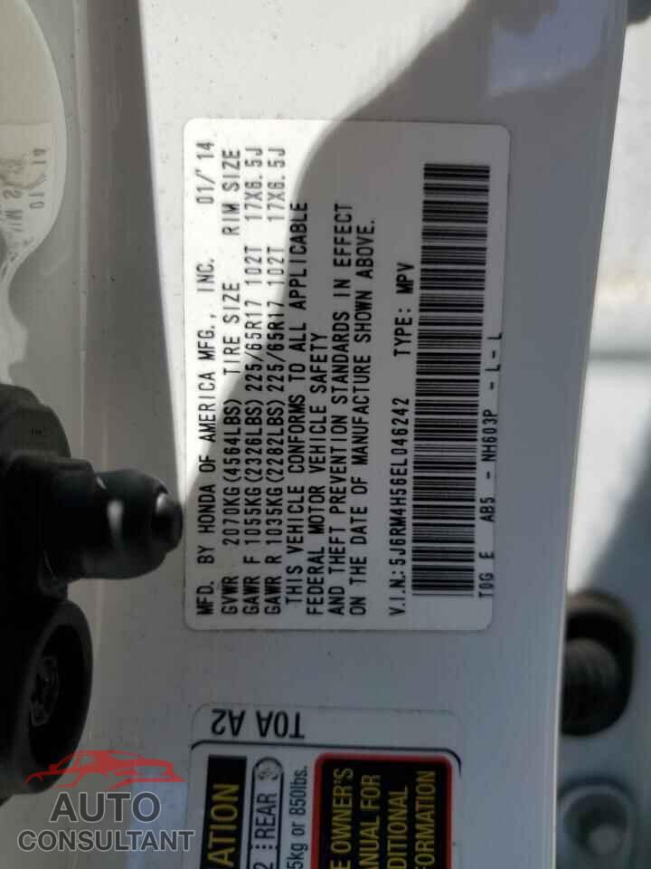 HONDA CRV 2014 - 5J6RM4H56EL046242