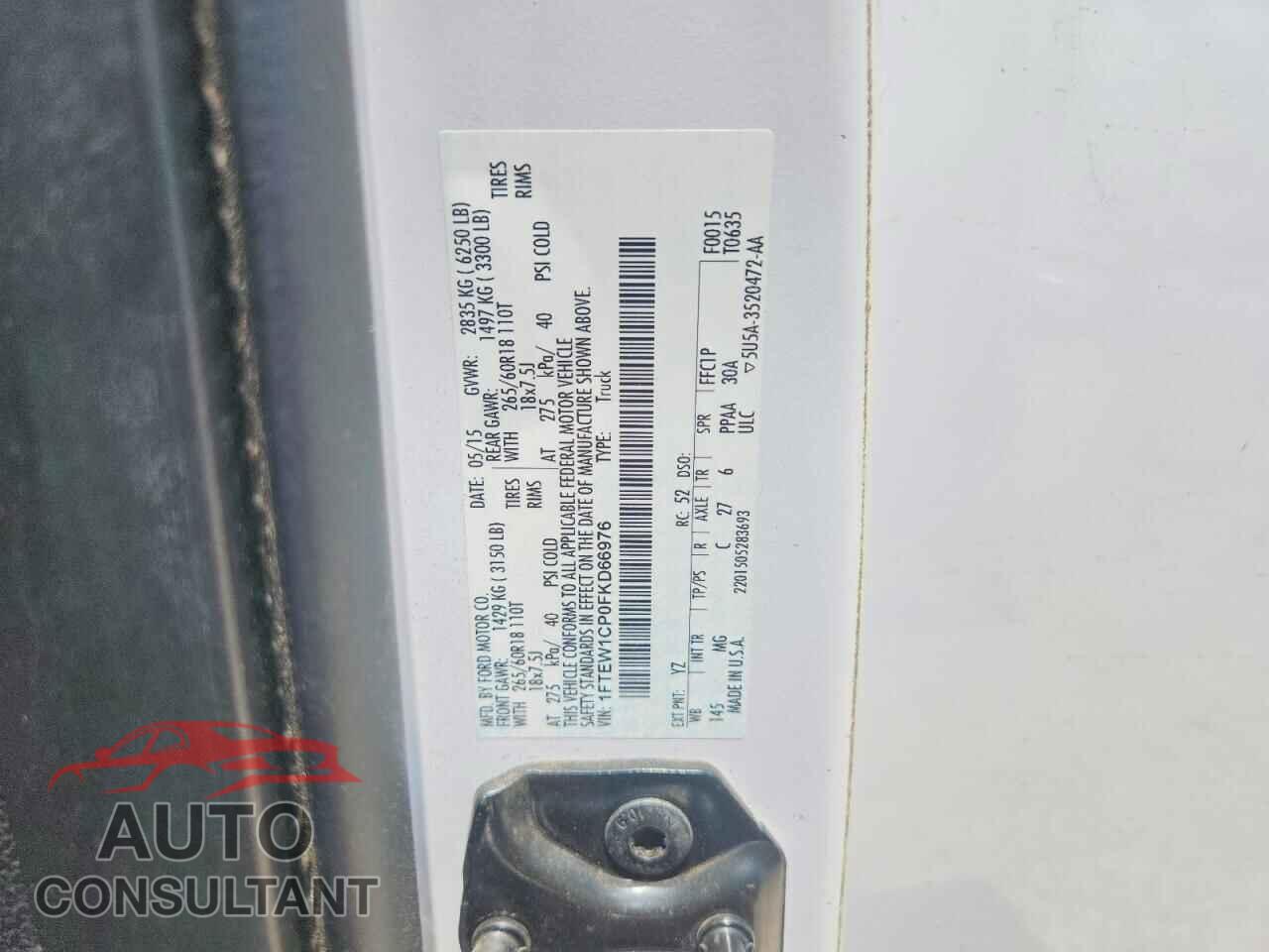FORD F150 2015 - 1FTEW1CP0FKD66976