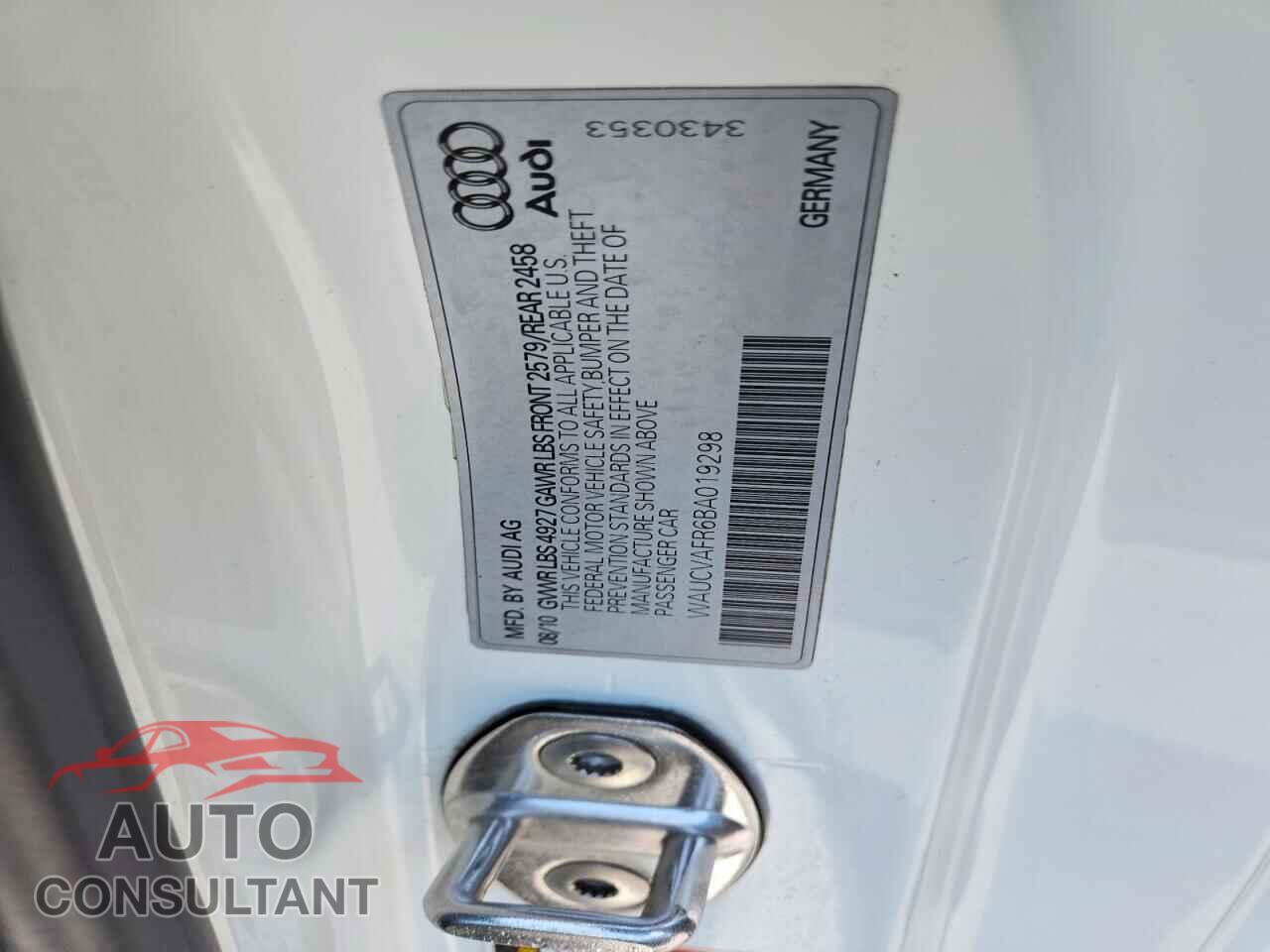 AUDI S5/RS5 2011 - WAUCVAFR6BA019298