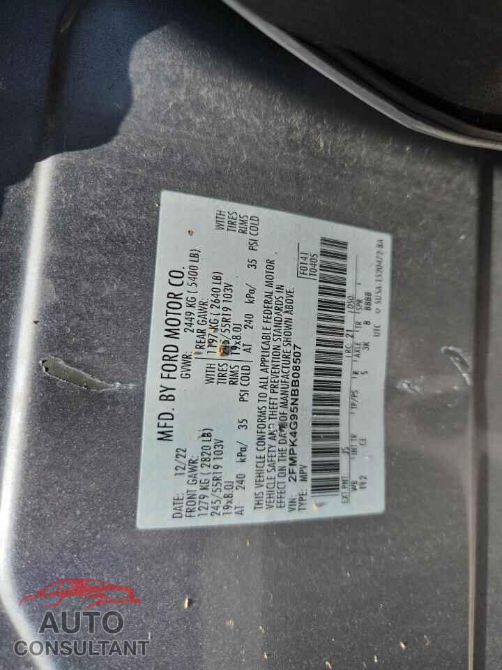 FORD EDGE 2022 - 2FMPK4G95NBB08507