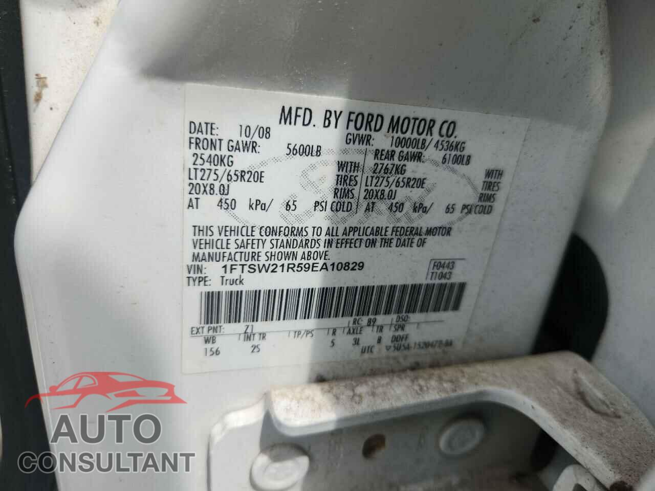 FORD F250 2009 - 1FTSW21R59EA10829