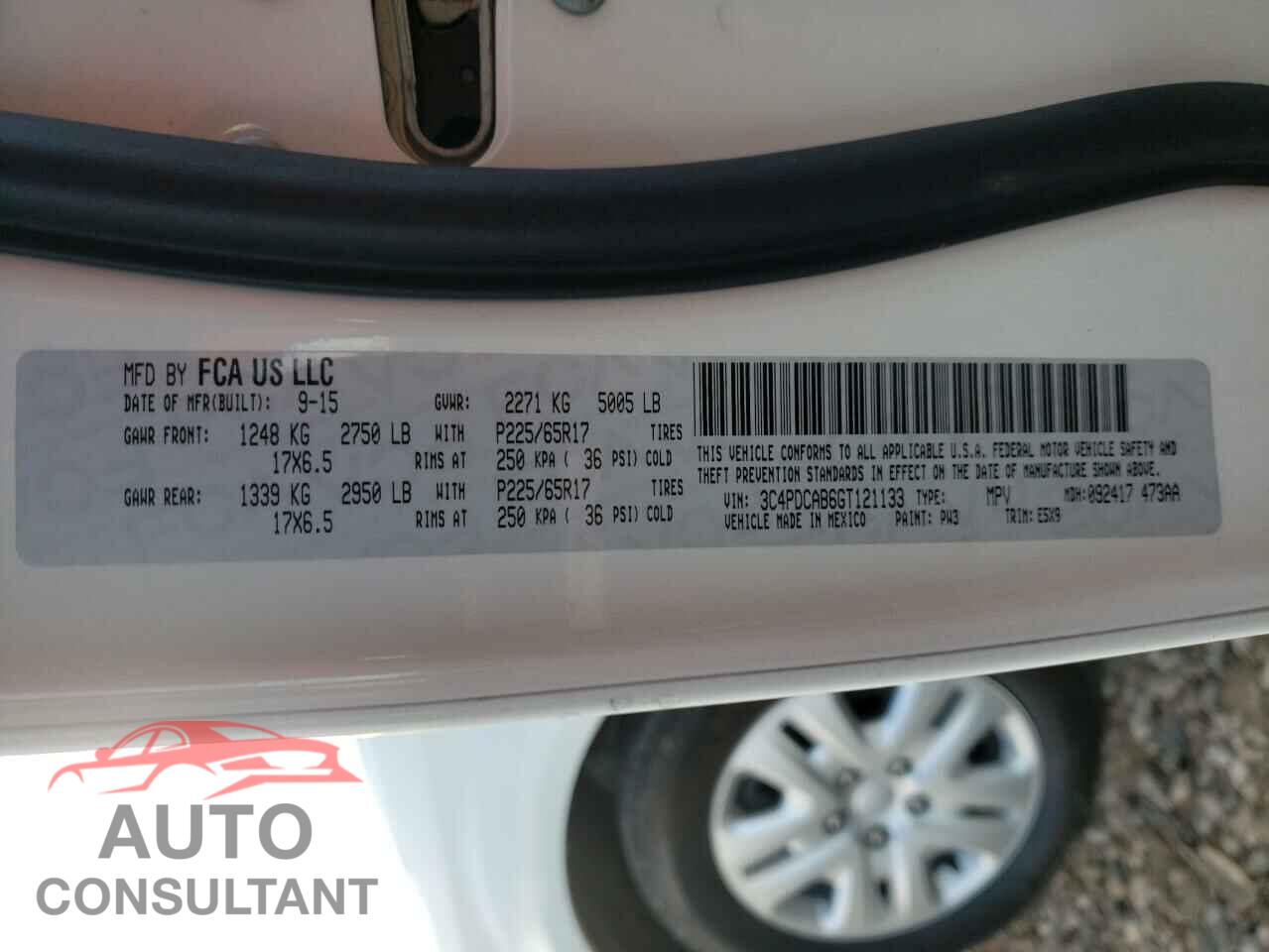 DODGE JOURNEY 2016 - 3C4PDCAB6GT121133