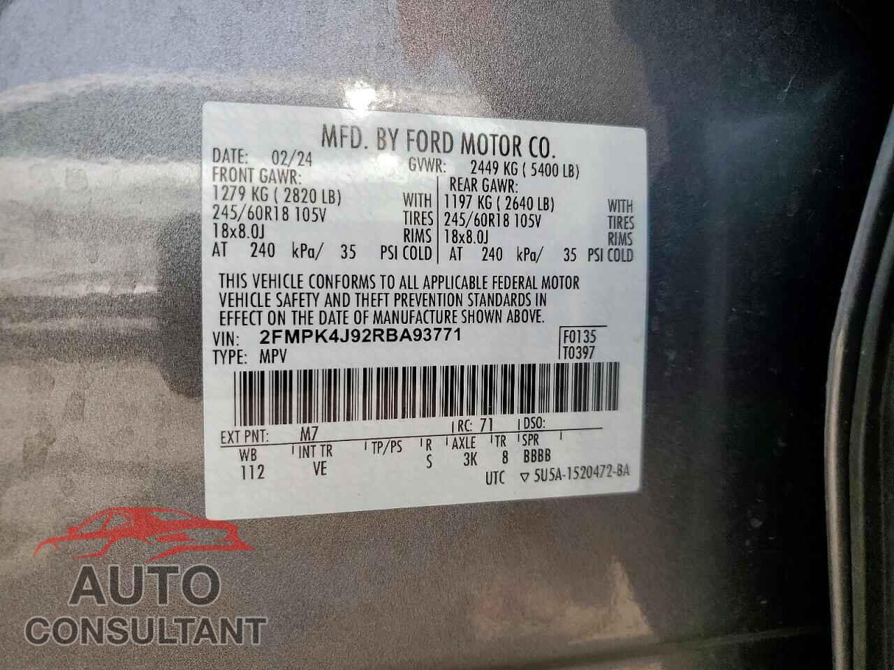 FORD EDGE 2024 - 2FMPK4J92RBA93771